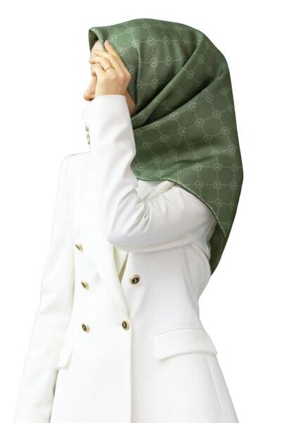 Vissona 100% Twill Silk Monogram Μοτίβο Çağla Πολύχρωμο Φουλάρι 90x90 Σχήμα Φ...