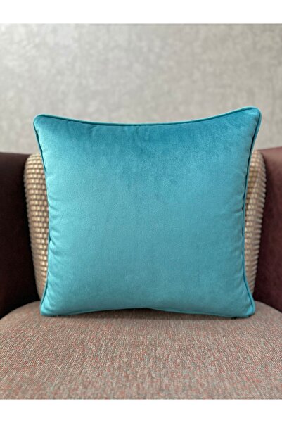 Fabricland غطاء وسادة من الحرير المخملي المستورد باللون الأزرق البترولي مقاس ...