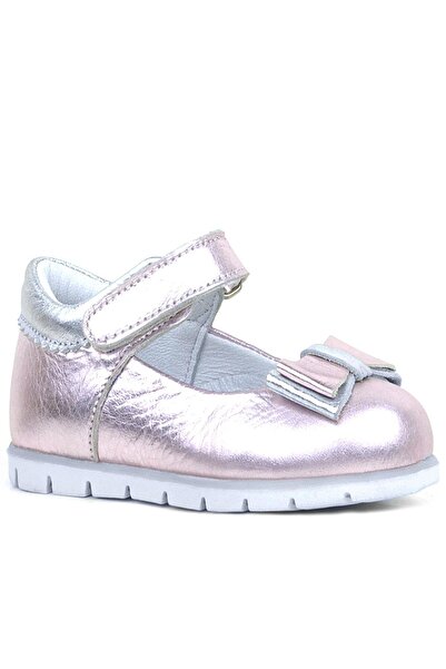 Rakerplus Genuine Leather Pink Silver Baby Girl Ballet Shoes