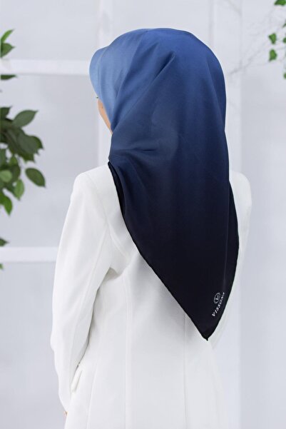 Vissona 100% Twill Silk Degrade Patterned Ice Blue Χρώμα 90x90 Σχήμα ραφής κα...