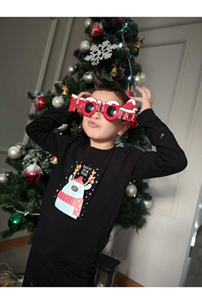 KEY KIDS Πρωτοχρονιάτικο σετ μαύρων πιτζάμες Let It Snow με χριστουγεννιάτικη...