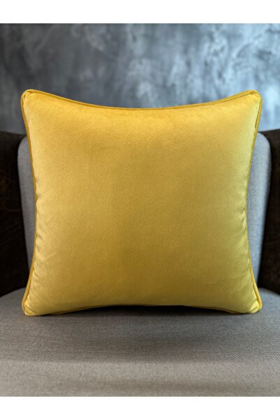 Fabricland غطاء وسادة من الحرير المخملي الأصفر - 43x43 سم