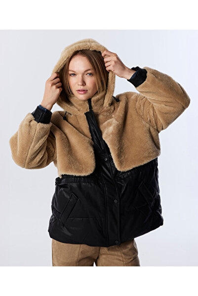 Twist Contrast Textured Coat