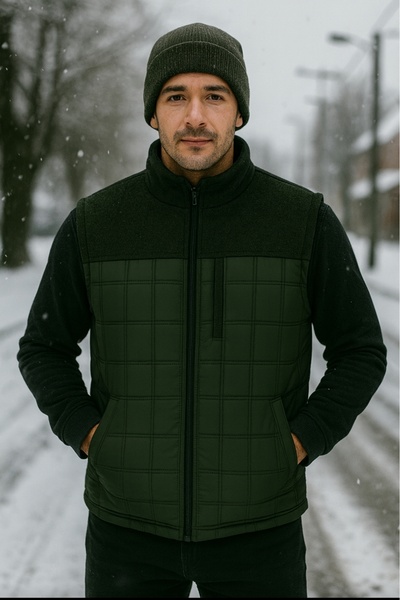 BYBEYEMS GİYİM ΧΕΙΜΕΡΙΝΟ ΑΝΔΡΙΚΟ ΚΑΠΙΤΟΝΕ ΜΠΟΥΦΑΝ ΠΡΑΣΙΝΟ ΧΡΩΜΑ