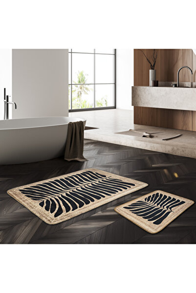 miqna 2-tlg. rutschfeste Badteppich Set, waschbar (60x100 & 50x60 cm)