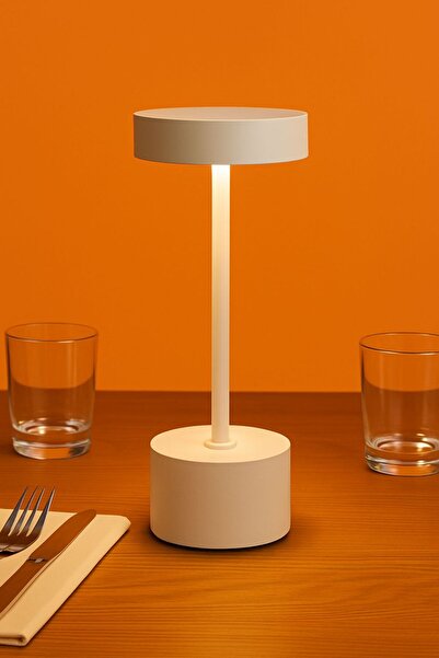 ray plastik 3 Işıklı Şarj Edilebilir Masa Lambası Beyaz 34 cm