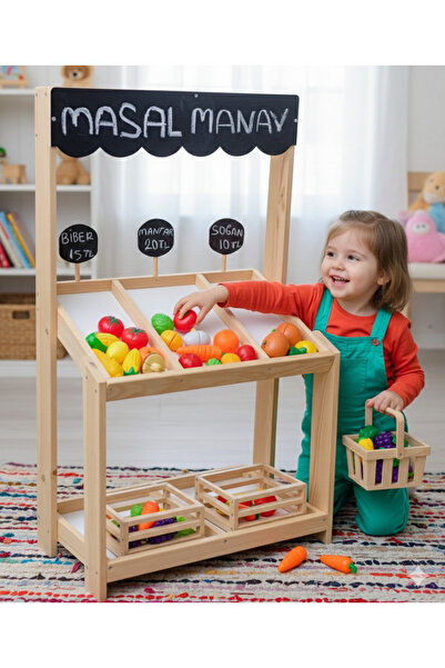 Masal Oyuncak Ahşap Oyuncak Manav tazgahı