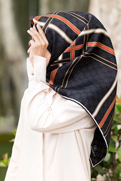 Vissona Шовковий шарф з твілу - 10626 - 0001-0014 Чорний Таба