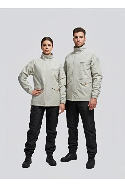 MOTOKIT Gri %100 Su Geçirmez Alt Üst Motosiklet Yağmurluk Seti – Taşıma Kılıf...