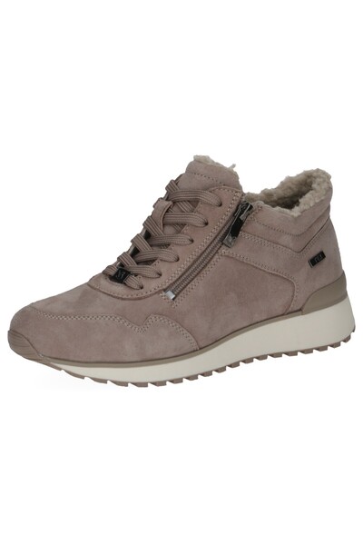Caprice Damen Low Sneaker Winterschuhe G-Weite Teddy 9-26201-43 Grau 343 Taupe Suede Leder mit CAP Airmotio