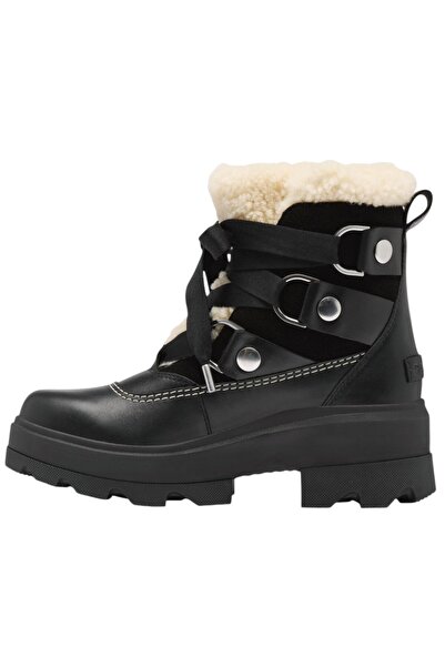 Sorel Damen Stiefelette Winterschuhe Joan FRWD Cozy Boot WP 2144891 Schwarz 010 Black Black Leder mit Mo