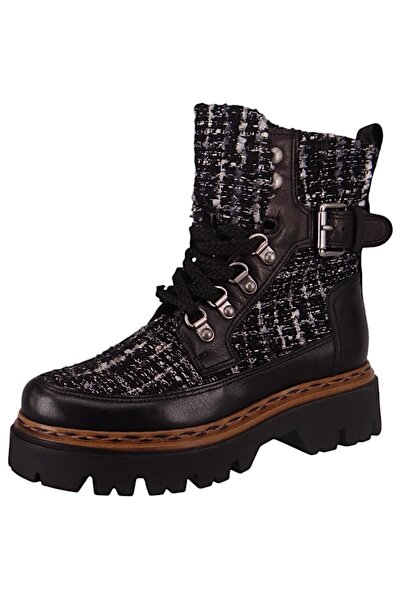 Mjus Damen Elegante Stiefelette Dolomiti L43204-401 Schwarz 6002 Nero Leder und Textil