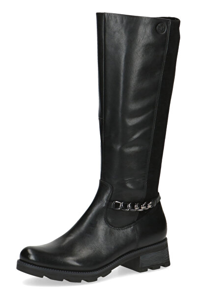 Caprice Damen Elegante Stiefel G-Weite 9-25612-41 Silberfarben 019 Black Comb Leder und Textil