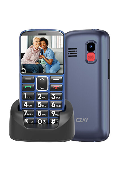 CZAY Telefon Mobil Seniori cu Butoane Mari CZAY®,Limba Romana,Maghiara,Volum Puternic,Ecran Mare LCD,2G