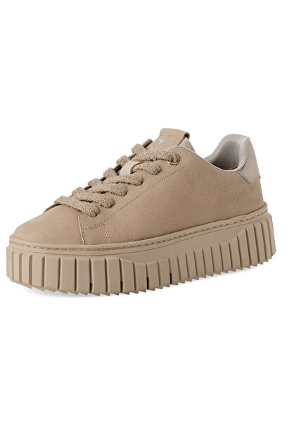 Tamaris Damen Low Sneaker 1-23702-45 Braun 375 Antelope Leder