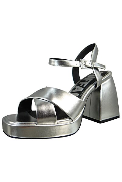 Buffalo Damen Sandalen Bella Cross 1291493 Silberfarben Silver Kunstleder