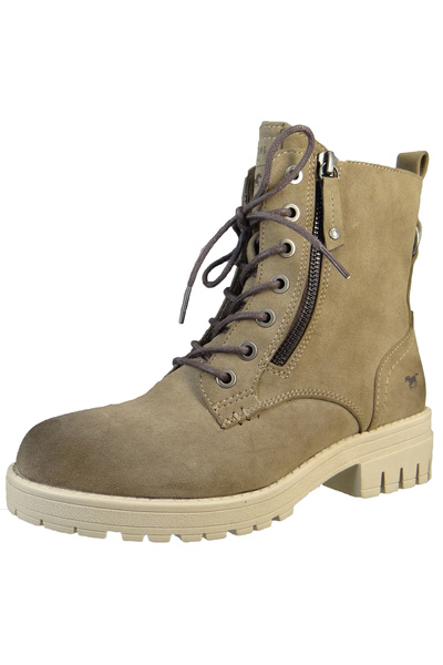 Mustang Damen Elegante Stiefelette 1397501 Grau 318 Taupe Kunstleder