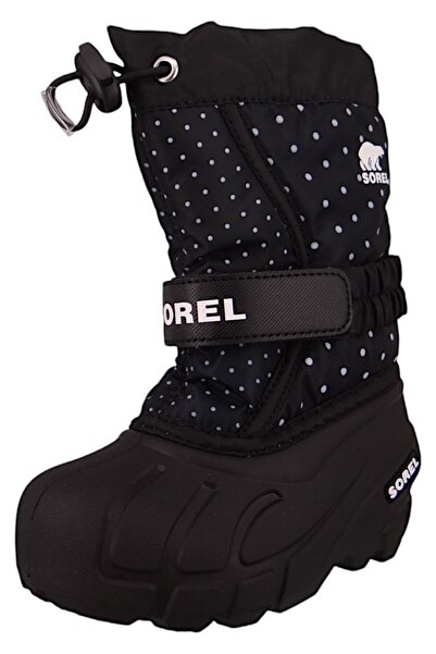 Sorel Kinder Stiefel Winterschuhe Flurry Print 2114092 Schwarz 010 Black mit wasserdichtem Thermogummi