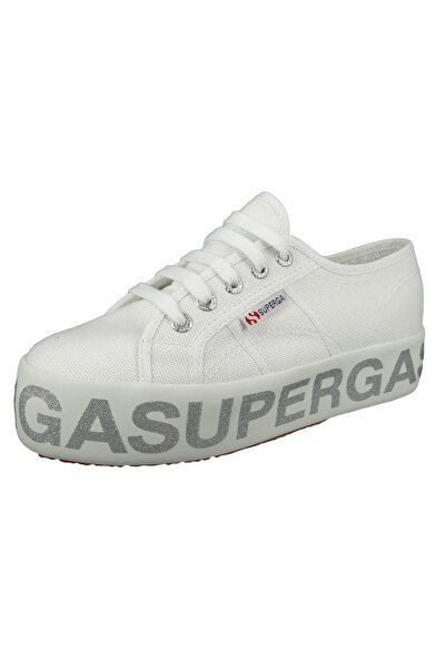 Superga Damenschuhe-Sneaker S111TRW 2790 COTW Glitterlettering Textil weiß 928 white silver