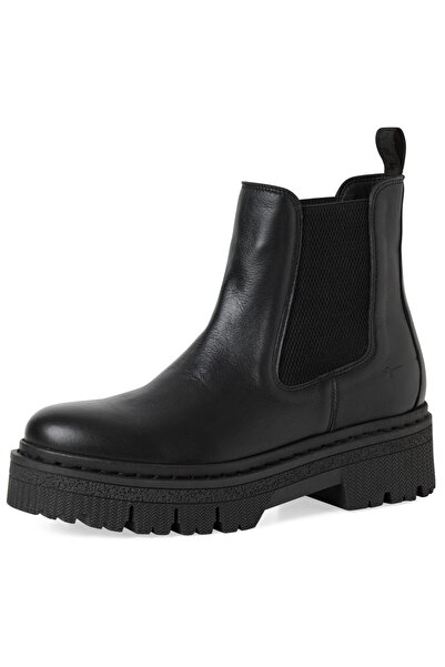 Tamaris Damen Elegante Stiefelette Chelsea 1-25450-45 Schwarz 001 Black Leder