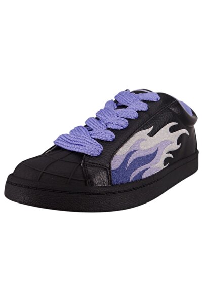 Buffalo Damen Low Sneaker Liberty Low Top 1636317 Schwarz Schwarz Lila Kunstl...