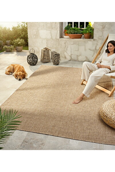 CASERA HOME NATURAL COLLECTION JUT TABANLI HASIR DOKUMA ÖRME BOHEM ANTIALERJIK HALI 604