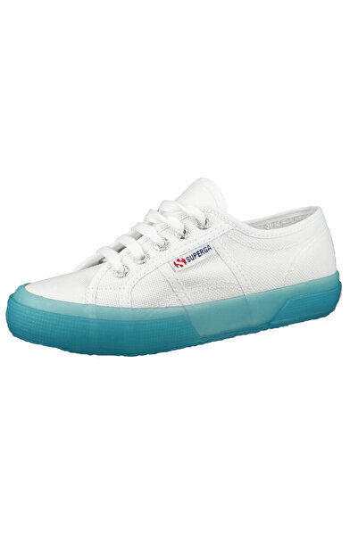 Superga Damen Schuhe Sneaker COTUTRANSPARENTSOLE 2750 Weiß White Blue LT Crystal