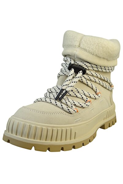 Palladium Damen Stiefel Stiefel Pallashock Hiver warm gefüttert 94349-175-M Weiß Almond Milk Leder