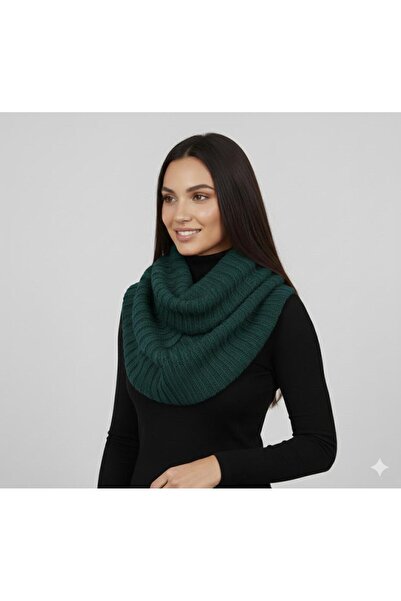 bySenaAkca Kadın Triko Örgü Boyunluk - Yeşil