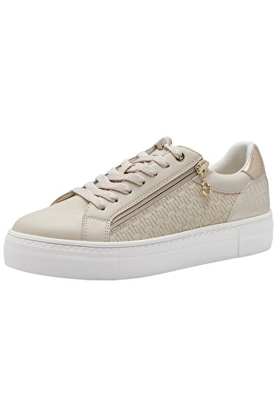 Tamaris Damen Low Sneaker Low Top 1-23313-41 Creme 485 Ivory Gold Textil/Synt...