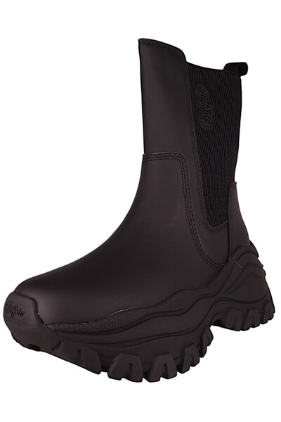 Buffalo Damen Elegante Stiefelette Lola Chelsea 1220054 Schwarz Black Kunstleder