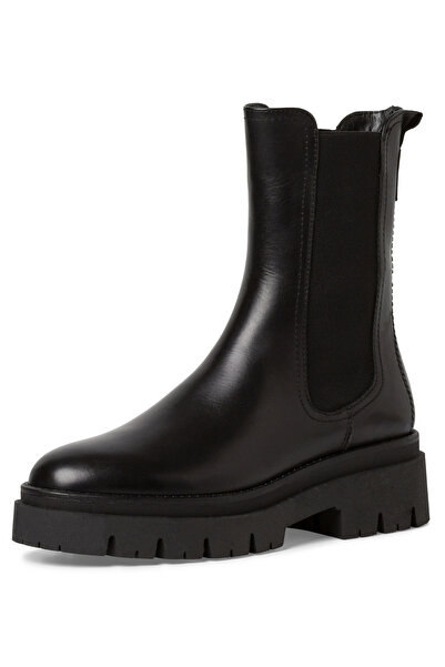 Tamaris Damen Elegante Stiefelette 1-25992-41 Schwarz 001 Black Leder und Textil mit TOUCH-IT