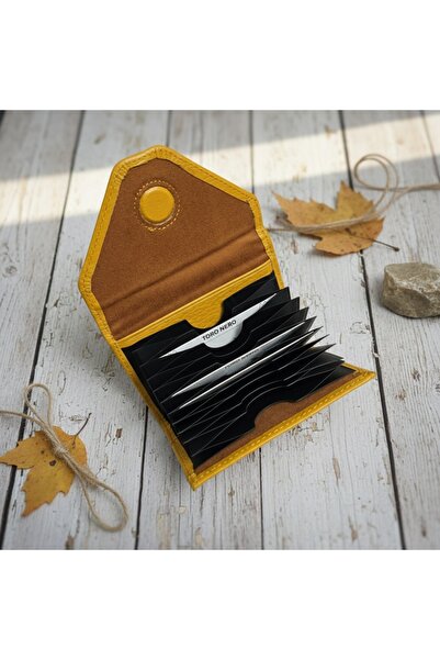 PASSTELL Accordion Credit Card Holder Wallet 100% Genuine Leather