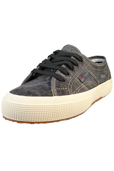 Superga Damen Low Sneaker 2750 Cotton Denim Low Top S7137JW Schwarz A6C Black Bristol-Beige Textil