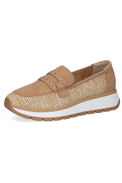 Caprice Damen Halbschuhe G-Weite 9-24704-42 Beige 408 Beige Comb Leder und Textil mit CAP Memo/rem.f. & DECKEL