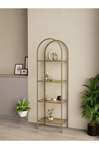 Dekoport İdil Kitaplık Kahve Köşesi Metal Mutfak Rafı Aksesuar Rafı 47 cm Mat...