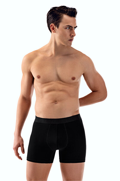 Brix Bumbac pentru bărbați- Elastan Double B boxeri Culoare neagră