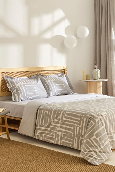 Kaşmir Home Mosy %100 Pamuk Çift Kişilik Nevresim Takımı Gri