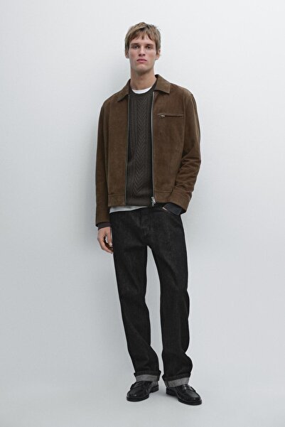 Massimo Dutti Kısa süet deri ceket