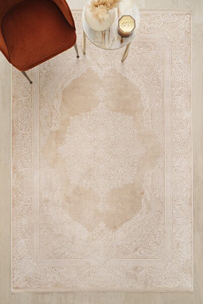 Kaşmir Halı Viskon Premium Alaz Bej Salon Halısı