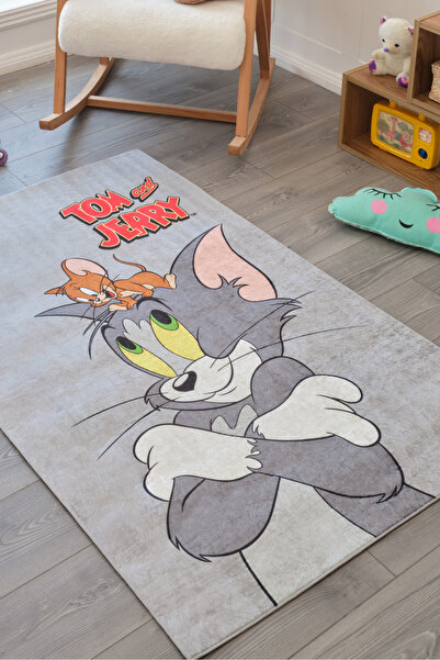 Kaşmir Halı Dekoratif Art Tom Ve Jerry Bebek Çocuk Genç Odası Halısı