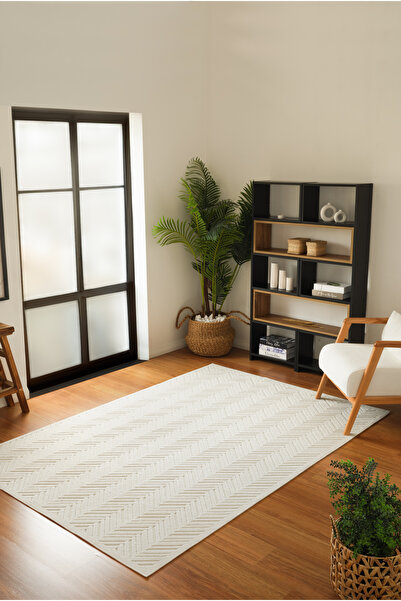 Kaşmir Halı 7/24 Sierra Almeria Krem Salon Mutfak Halısı Yolluk