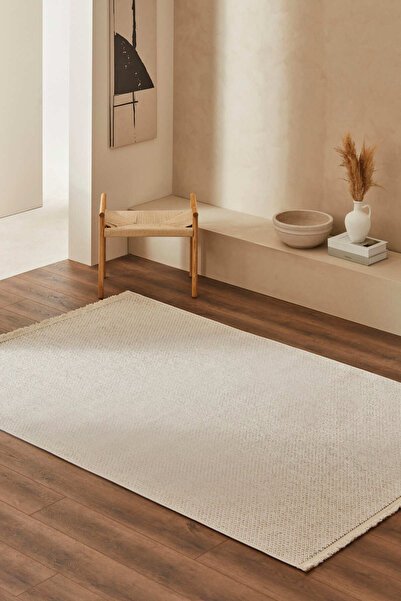 Kaşmir Halı 7/24 Iskandinav Premium Linda Beyaz V2 Salon Mutfak Halısı Yolluk