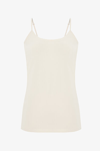 Penti Beige V-Neck Thin Strap Cotton Undershirt
