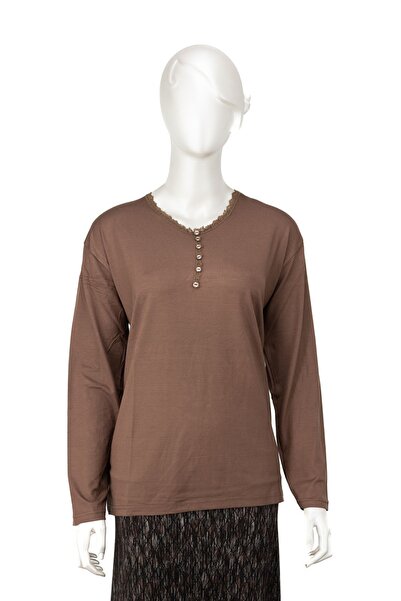 Oppland Γυναικεία γυναικεία χτενισμένη ύφασμα βισκόζης Mother μπλούζα Κομψή β...