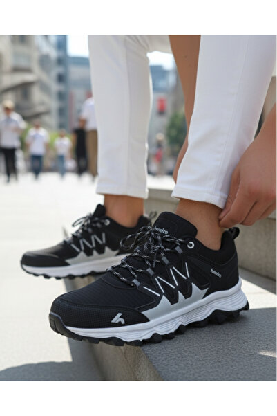 homiro Men's Waterproof Trekking Shoes - Black White