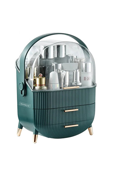 INVINCIO Organizator cosmetic Invincio Vintage cu suport pentru pensule, verd...