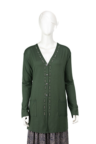 Oppland Cardigan pentru mamă din țesătură pieptănată din viscoză, cu decolteu...