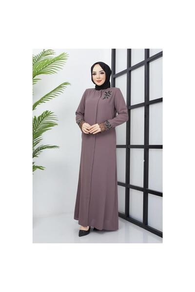 GLR&GYM NECMİYE BÜYÜK BEDEN PETEK KUMAŞ ABİYE KADIN FERACE