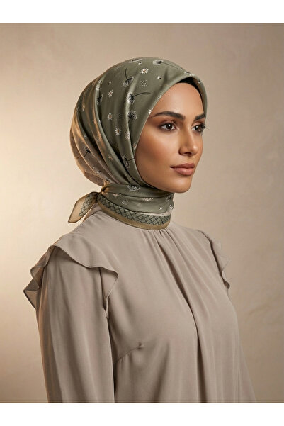 Armine Nostalji Serisi - Çiçek Desenli İpek Eşarp